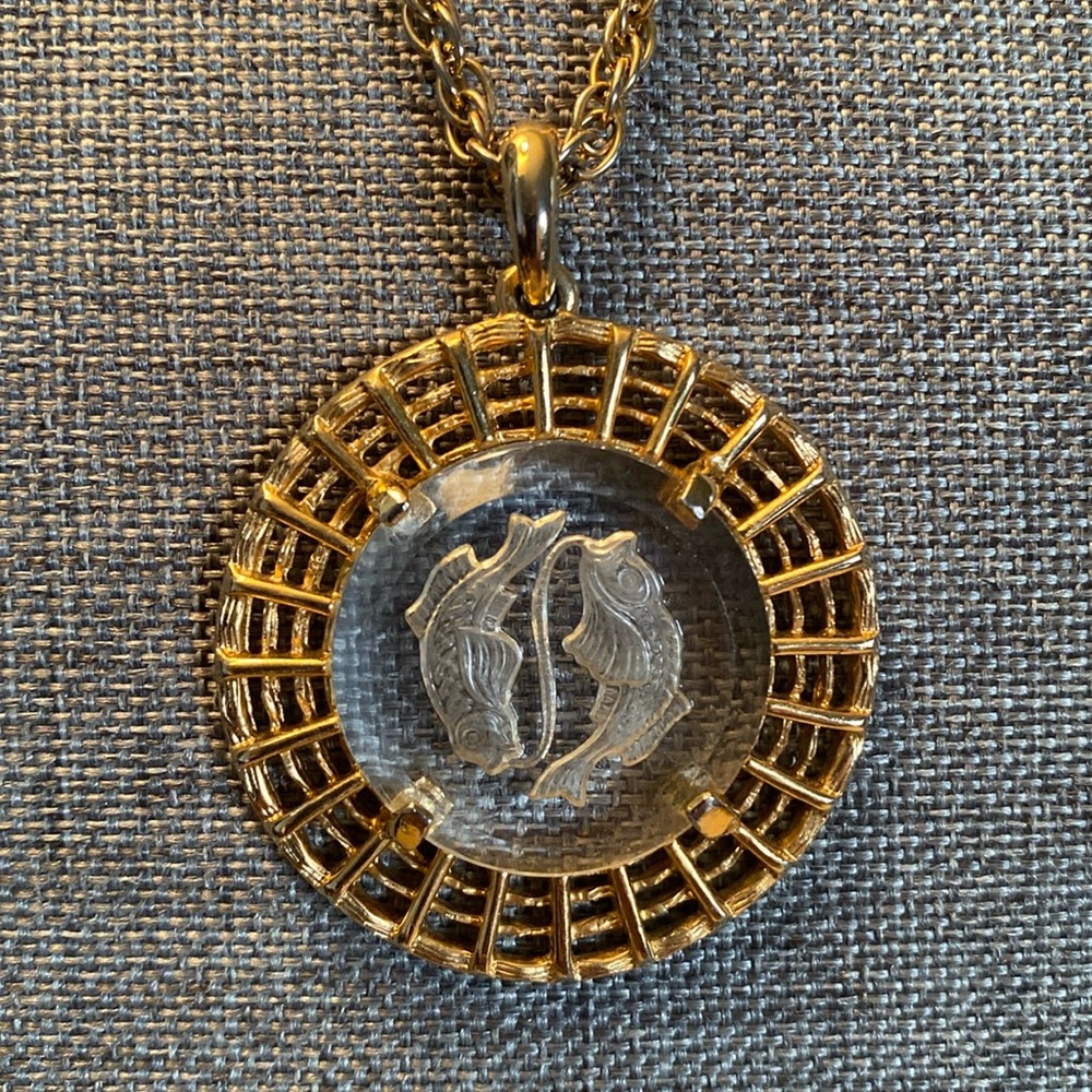 Vintage VENDOME Pisces Zodiac Necklace